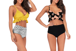 Highwaist ruffle bikini in de sale